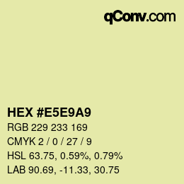 カラーコード: HEX #E5E9A9 | qconv.com