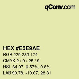 Color code: HEX #E5E9AE | qconv.com