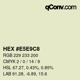Código de color: HEX #E5E9C8 | qconv.com