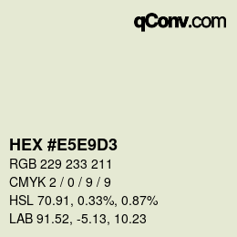 Color code: HEX #E5E9D3 | qconv.com