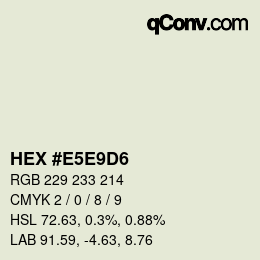 Color code: HEX #E5E9D6 | qconv.com