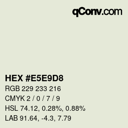 Color code: HEX #E5E9D8 | qconv.com