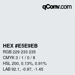 Farbcode: HEX #E5E9EB | qconv.com