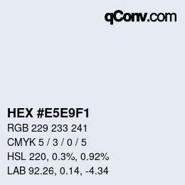 Farbcode: HEX #E5E9F1 | qconv.com