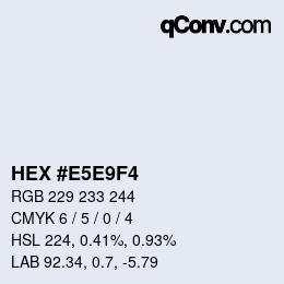 Color code: HEX #E5E9F4 | qconv.com