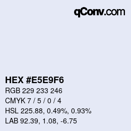 Color code: HEX #E5E9F6 | qconv.com