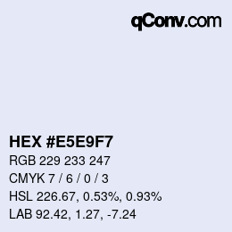 カラーコード: HEX #E5E9F7 | qconv.com