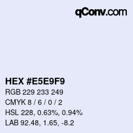 Código de color: HEX #E5E9F9 | qconv.com