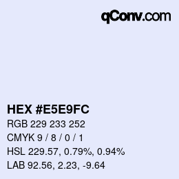 Color code: HEX #E5E9FC | qconv.com