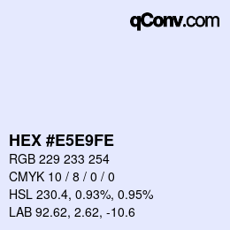 Color code: HEX #E5E9FE | qconv.com