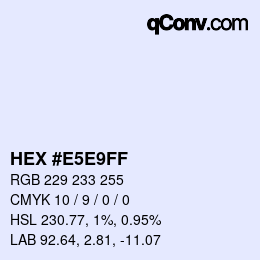 Color code: HEX #E5E9FF | qconv.com