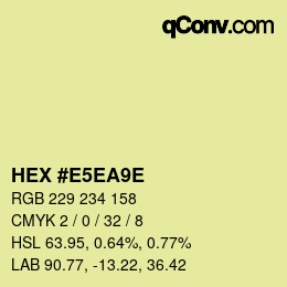 カラーコード: HEX #E5EA9E | qconv.com