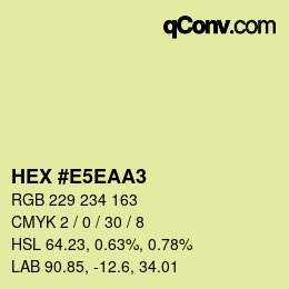 Code couleur: HEX #E5EAA3 | qconv.com