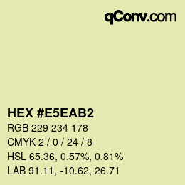 Farbcode: HEX #E5EAB2 | qconv.com