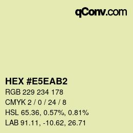 Color code: HEX #E5EAB2 | qconv.com