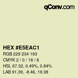 カラーコード: HEX #E5EAC1 | qconv.com