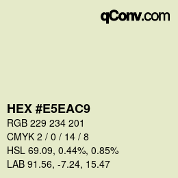 カラーコード: HEX #E5EAC9 | qconv.com
