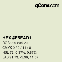 Farbcode: HEX #E5EAD1 | qconv.com