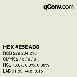 颜色代码: HEX #E5EAD8 | qconv.com