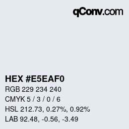 Color code: HEX #E5EAF0 | qconv.com