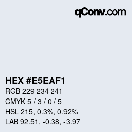 Farbcode: HEX #E5EAF1 | qconv.com