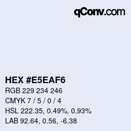 颜色代码: HEX #E5EAF6 | qconv.com