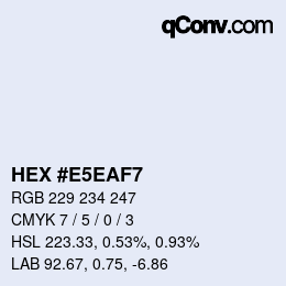 Código de color: HEX #E5EAF7 | qconv.com