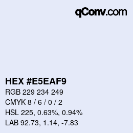 Color code: HEX #E5EAF9 | qconv.com