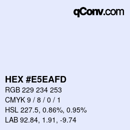 カラーコード: HEX #E5EAFD | qconv.com