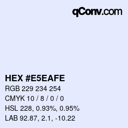 Código de color: HEX #E5EAFE | qconv.com