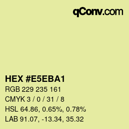 Código de color: HEX #E5EBA1 | qconv.com