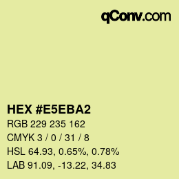 Farbcode: HEX #E5EBA2 | qconv.com