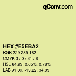 Color code: HEX #E5EBA2 | qconv.com