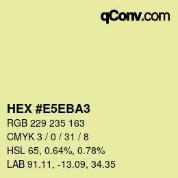Farbcode: HEX #E5EBA3 | qconv.com
