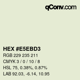 Código de color: HEX #E5EBD3 | qconv.com