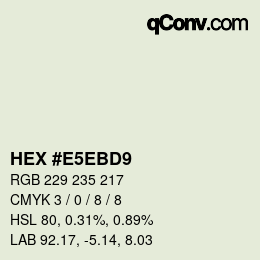 Color code: HEX #E5EBD9 | qconv.com