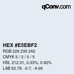 Farbcode: HEX #E5EBF2 | qconv.com