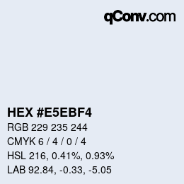 Farbcode: HEX #E5EBF4 | qconv.com