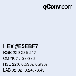 Farbcode: HEX #E5EBF7 | qconv.com