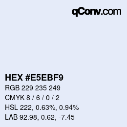 カラーコード: HEX #E5EBF9 | qconv.com