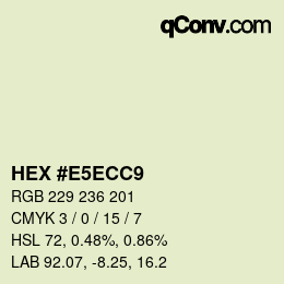 カラーコード: HEX #E5ECC9 | qconv.com