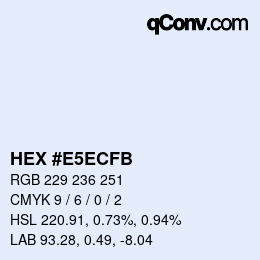 Color code: HEX #E5ECFB | qconv.com