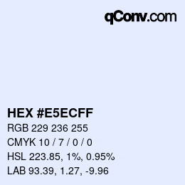 Color code: HEX #E5ECFF | qconv.com