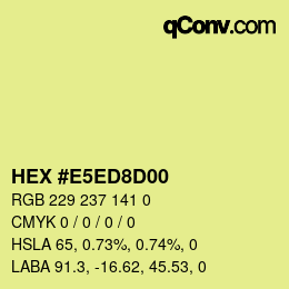 Color code: HEX #E5ED8D00 | qconv.com