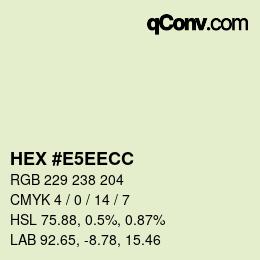 Código de color: HEX #E5EECC | qconv.com