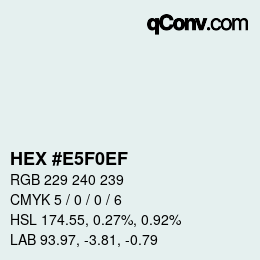 Farbcode: HEX #E5F0EF | qconv.com
