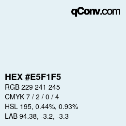 颜色代码: HEX #E5F1F5 | qconv.com