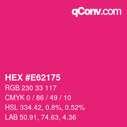 カラーコード: HEX #E62175 | qconv.com