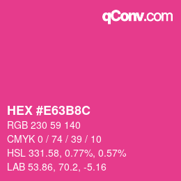 Color code: HEX #E63B8C | qconv.com
