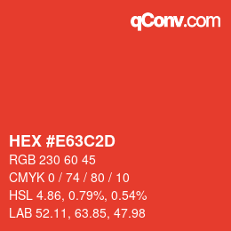 Color code: HEX #E63C2D | qconv.com